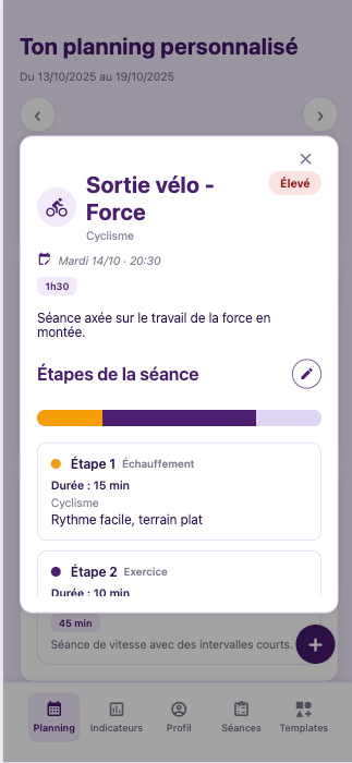 Profil sportif connecté